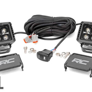 Rough Country Black Series 2" Square Cree LED Pods | Pair (Amber/White)