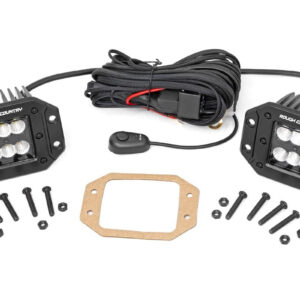 Rough Country 2-INCH SQUARE FLUSH MOUNT CREE LED LIGHTS - (PAIR | BLACK SERIES)